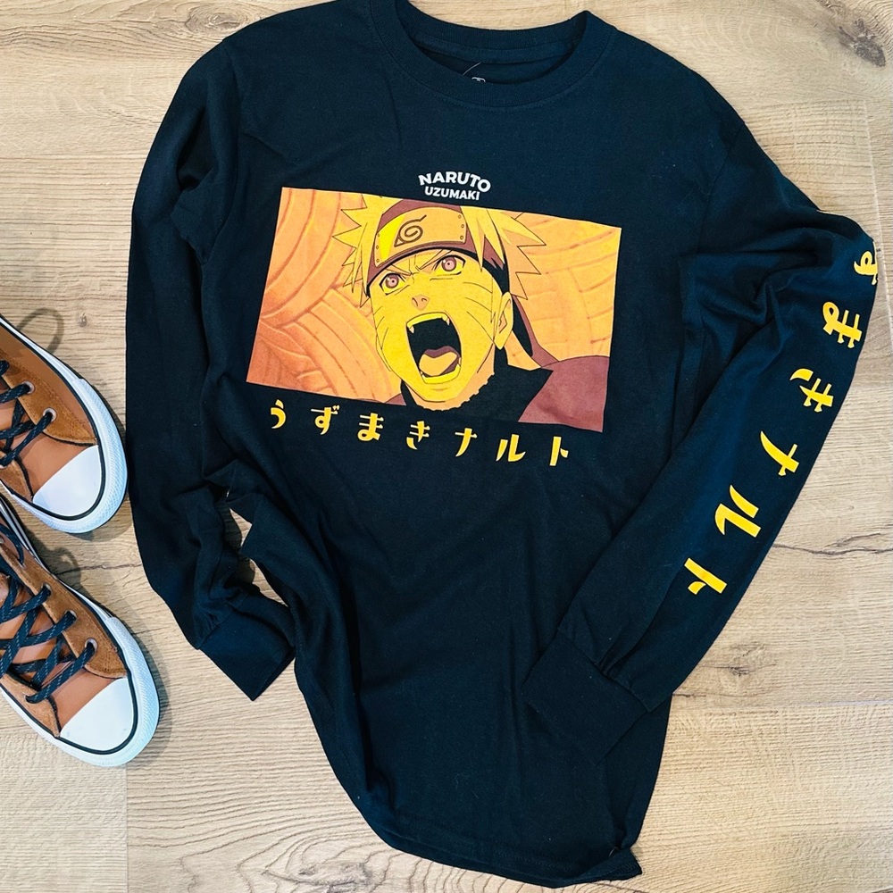 NWT: Naruto men’s long sleeve black shirt